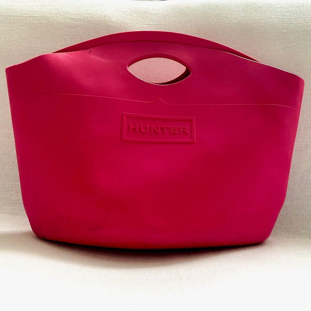 Hunter By Target Large Pink Rubber Tote Shopper Waterproof Beach Bag 19x8x15